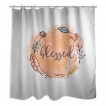 Blessed Watercolor Autumn Wreathe 71x74 Shower Curtain