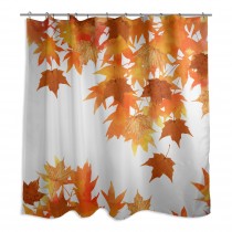Watercolor Autumn Leaf Collage 71x74 Shower Curtain