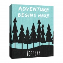 Adventures Begin Here 16x20 Personalized Canvas Wall Art