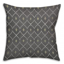 Gray Diamond Abstract Spun Polyester Throw Pillow