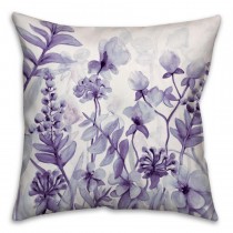 Purple Flower Dream Spun Polyester Throw Pillow
