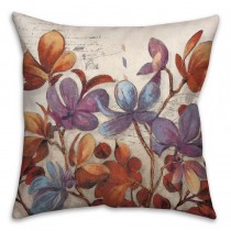 Soothing Floral Bouquet Spun Polyester Throw Pillow