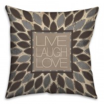 Live Laugh Love Leafies Spun Polyester Throw Pillow