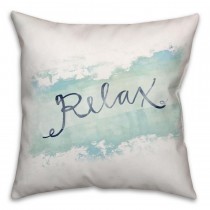Relax Blue Watercolor Spun Polyester Throw Pillow