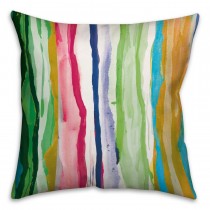 Watercolor Drippy Lines Spun Polyester Throw Pillow