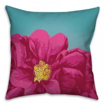 Pink Lucious Bloom Spun Polyester Throw Pillow