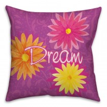 Dream Flowers Spun Polyester Throw Pillow