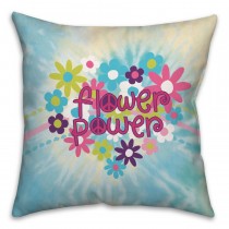 Flower Power Spun Polyester Throw Pillow