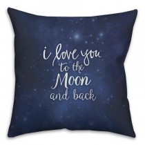 Love You To The Moon And Back Spun Polyester Throw Pillow