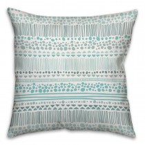Turquoise Tribal Spun Polyester Throw Pillow