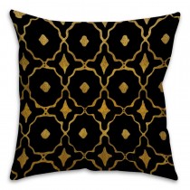 Speckles of Black And Gold Spun Polyester Throw Pillow