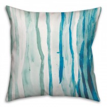 Watercolor Drippy Lines Spun Polyester Throw Pillow