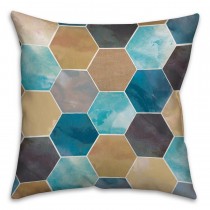 Watercolor Hexagons Spun Polyester Throw Pillow