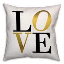 Golden Love Spun Polyester Throw Pillow