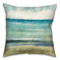 Cool Ocean Abstract Water Color Spun Polyester Throw Pillow