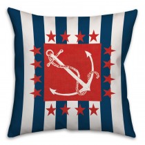 Patriotic Anchor Spun Polyester Throw Pillow