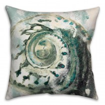 Seafoam Close Shell Spun Polyester Throw Pillow