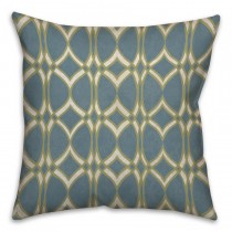 Blue Half Circle Abstract Spun Polyester Throw Pillow