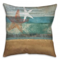Underwater Sea Starfish Spun Polyester Throw Pillow
