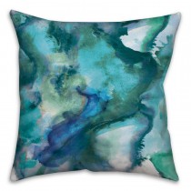 Watercolor Waves Spun Polyester Throw Pillow