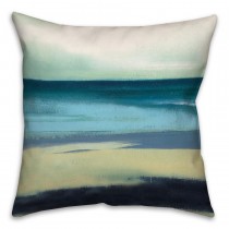 Painterly Seascape Spun Polyester Throw Pillow