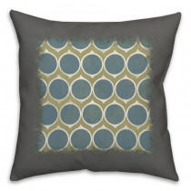 Blue Circle Abstract Spun Polyester Throw Pillow