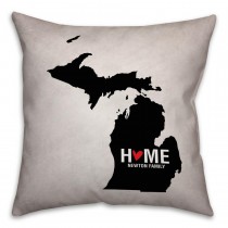 Michigan State Pride Spun Polyester Throw Pillow -18x18