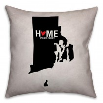 Rhode Island State Pride Spun Polyester Throw Pillow -18x18