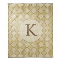 Bits of Gold Personalized Monogram Coral Fleece Blanket – 50”x60”