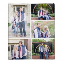 Personalized Photo Collage Coral Fleece Blanket – 50x60