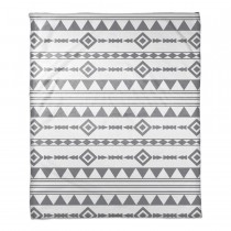 Gray Aztec Coral Fleece Blanket – 50x60