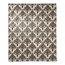 Black Damask Coral Fleece Blanket – 50x60