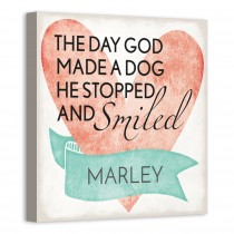 Dog And Smile 12x12 Personalized Canvas Wall Art