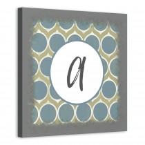 Cool Circle Geo Monogram 16x16 Personalized Canvas Wall Art 