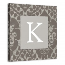 Ornate Tapastry Monogram 16x16 Personalized Canvas Wall Art
