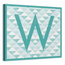 Personalize Pattern Monogram Teal 20x16 Personalized Canvas Wall Art