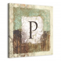 Earth Tone Abstract Monogram 20x20 Personalized Canvas Wall Art