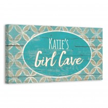 Blue And Cream Girl Cave 20x10 Personalized Canvas Wall Art 