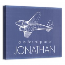 A Is For Airplane 14x11 Personalized Canvas Wall Art