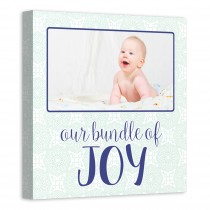 Our Little Bundle Of Joy 12x12 Personalized Canvas Wall Art 