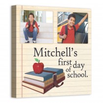 First Day Of School Books 12x12 Personalized Canvas Wall Art