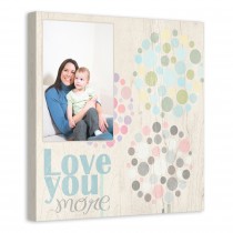 Love You More Flower Dots 16x16 Personalized Canvas Wall Art