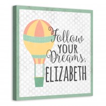 Dream Big Little One 16x16 Personalized Canvas Wall Art