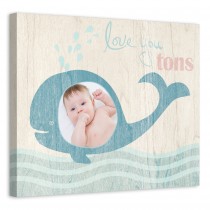 Love You Tons Whale 20x16 Personalized Canvas Wall Art