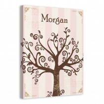 Pink Tree Silhouette 16x20 Personalized Canvas Wall Art