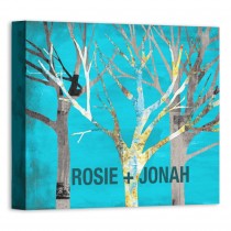 Blue Trees 10x8 Personalized Canvas Wall Art