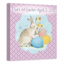Easter Bunny 12x12 Personalized Canvas Wall Art 