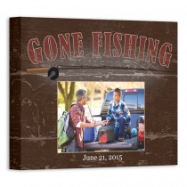 Gone Fishing 10x8 Personalized Canvas Wall Art