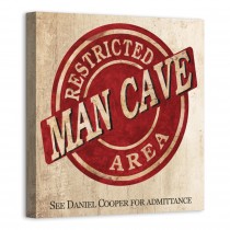 Restricted Man Cave 12x12 Personalized Canvas Wall Art 