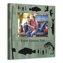 First Fishing Trip 16x16 Personalized Canvas Wall Art